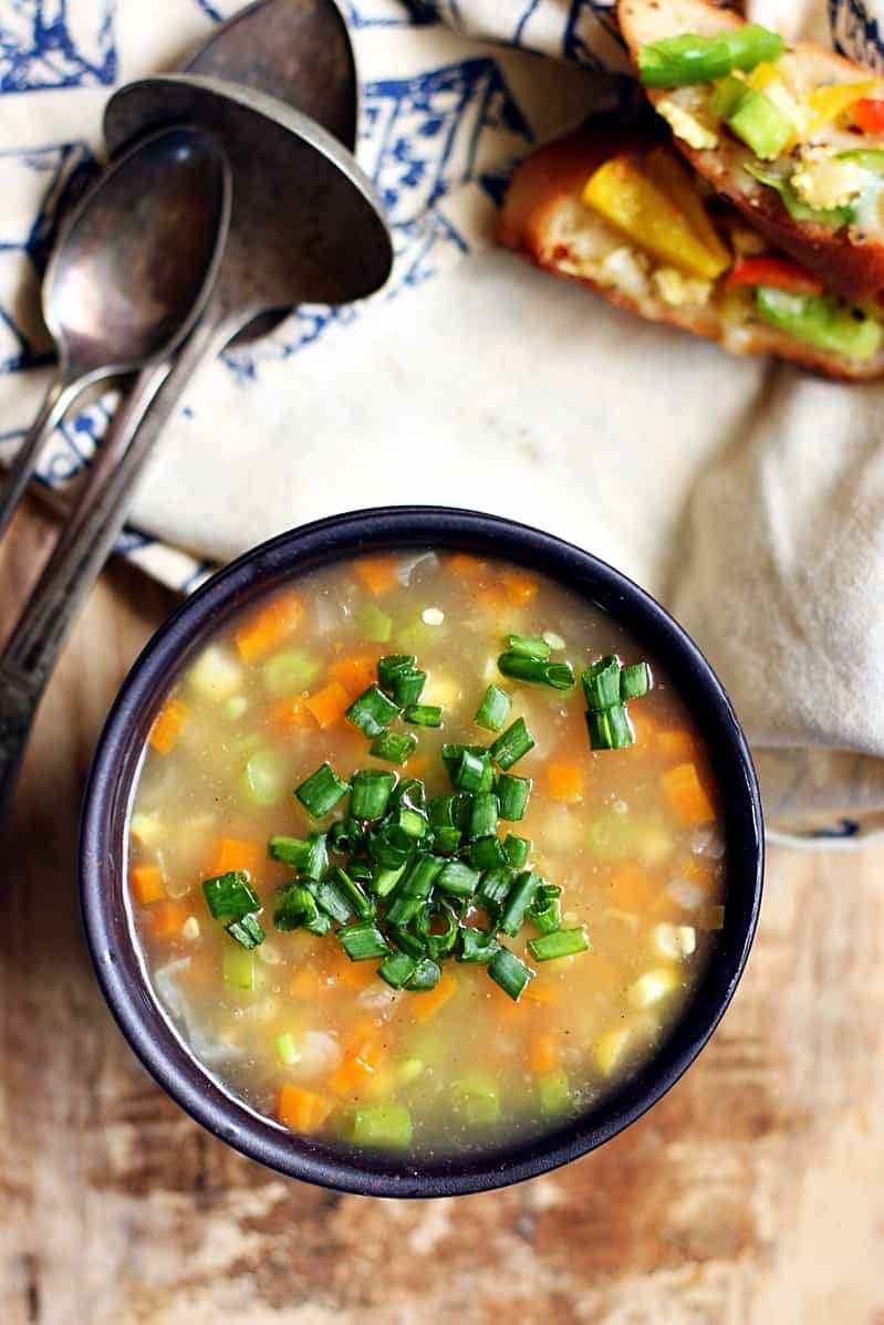 Veg sweet corn soup